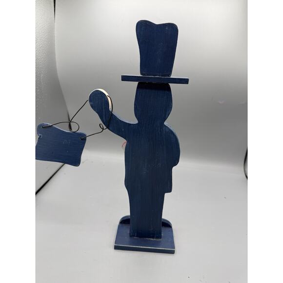 Enesco Uncle Sam Patriotic Wooden Figurine God Bless America USA 13” - Picture 3 of 6